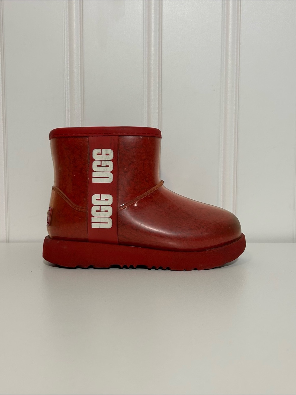 UGG Kids' Classic clear Red Waterproof Boot